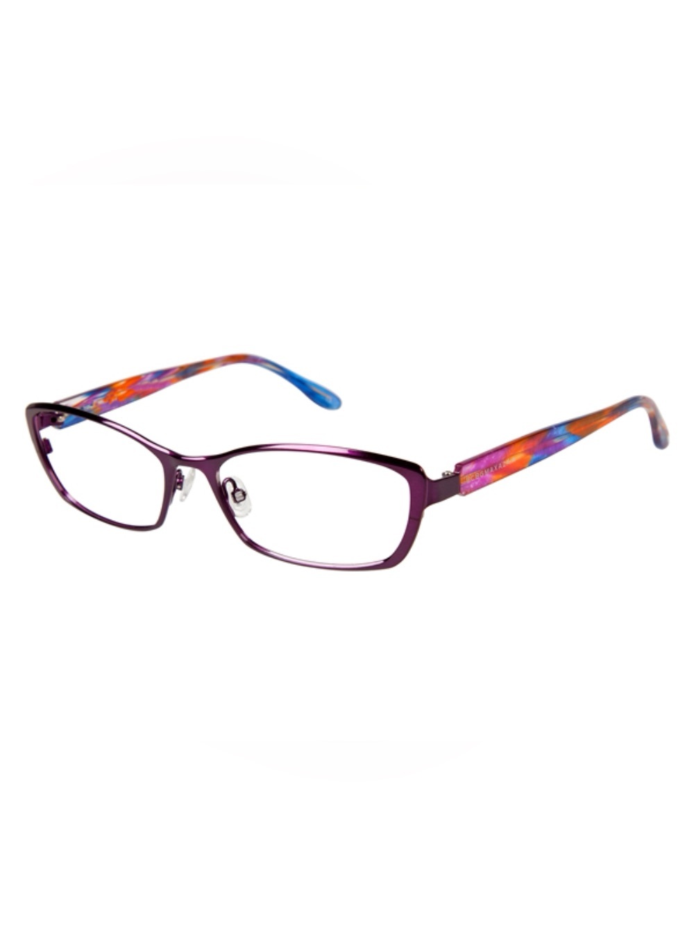BCBGMAXAZRIA Chantal Purple Rectangular Women's Eyeglasses in the color Eggplant